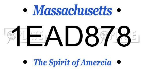 1EAD878 Massachusetts License Plate
