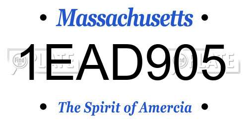 1EAD905 Massachusetts License Plate