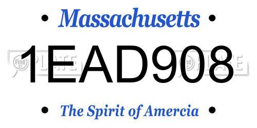 1EAD908 Massachusetts License Plate