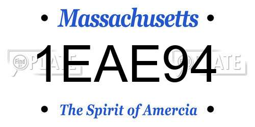 1EAE94 Massachusetts License Plate