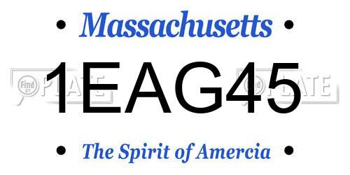 1EAG45 Massachusetts License Plate