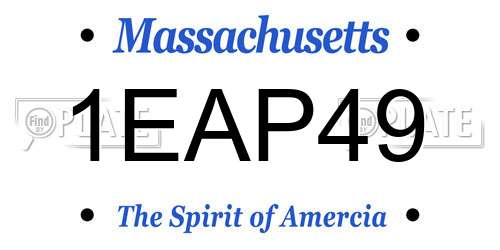 1EAP49 Massachusetts License Plate