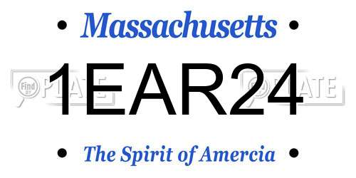 1EAR24 Massachusetts License Plate