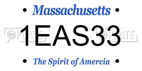 1EAS33 Massachusetts License Plate