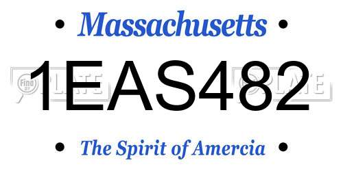 1EAS482 Massachusetts License Plate