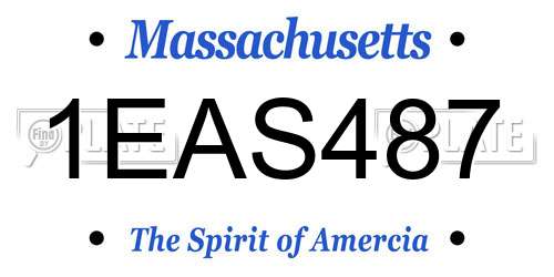 1EAS487 Massachusetts License Plate