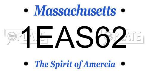 1EAS62 Massachusetts License Plate