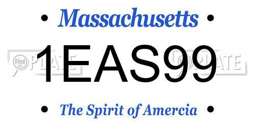 1EAS99 Massachusetts License Plate