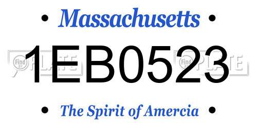 1EB0523 Massachusetts License Plate