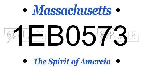 1EB0573 Massachusetts License Plate