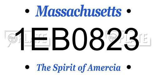 1EB0823 Massachusetts License Plate