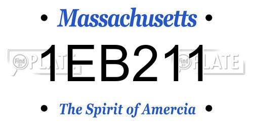 1EB211 Massachusetts License Plate