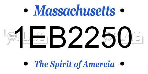 1EB2250 Massachusetts License Plate
