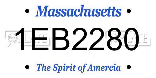 1EB2280 Massachusetts License Plate