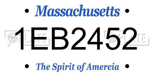 1EB2452 Massachusetts License Plate
