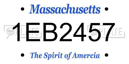 1EB2457 Massachusetts License Plate