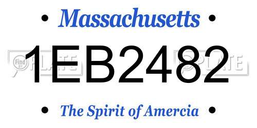 1EB2482 Massachusetts License Plate