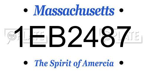 1EB2487 Massachusetts License Plate