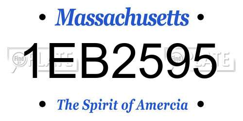 1EB2595 Massachusetts License Plate