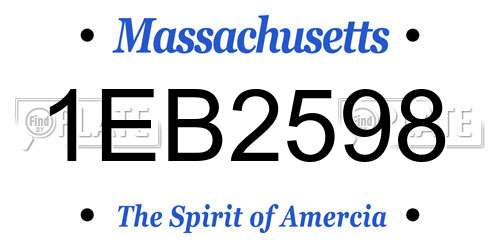1EB2598 Massachusetts License Plate