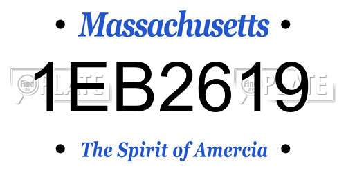 1EB2619 Massachusetts License Plate
