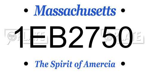 1EB2750 Massachusetts License Plate