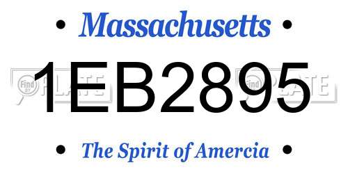1EB2895 Massachusetts License Plate