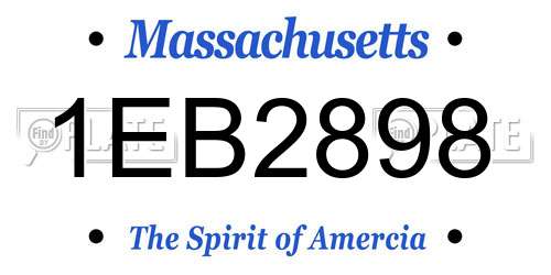 1EB2898 Massachusetts License Plate