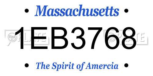 1EB3768 Massachusetts License Plate