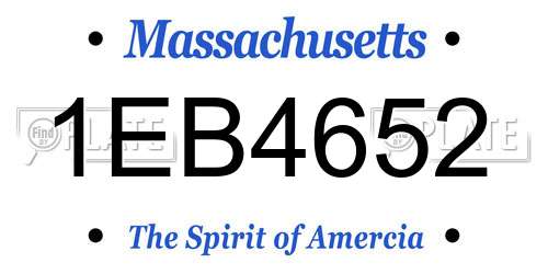 1EB4652 Massachusetts License Plate