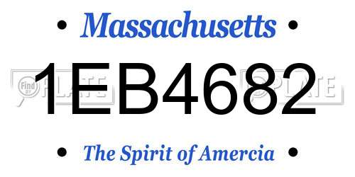 1EB4682 Massachusetts License Plate