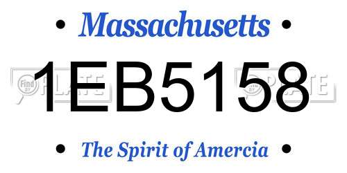1EB5158 Massachusetts License Plate