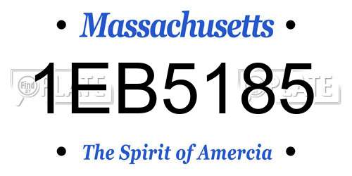 1EB5185 Massachusetts License Plate