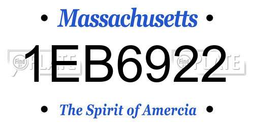 1EB6922 Massachusetts License Plate
