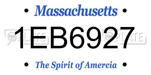1EB6927 Massachusetts License Plate