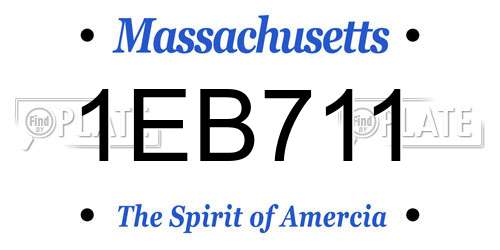 1EB711 Massachusetts License Plate