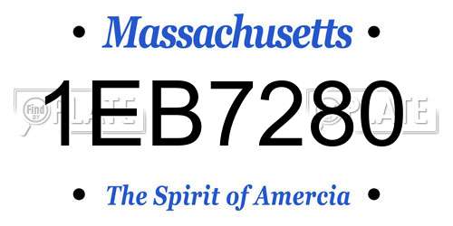 1EB7280 Massachusetts License Plate