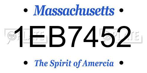 1EB7452 Massachusetts License Plate