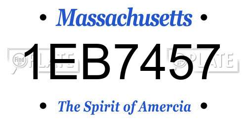 1EB7457 Massachusetts License Plate