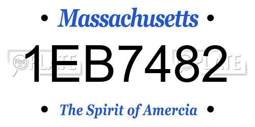 1EB7482 Massachusetts License Plate