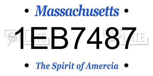 1EB7487 Massachusetts License Plate