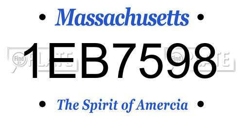 1EB7598 Massachusetts License Plate