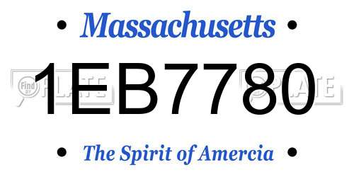 1EB7780 Massachusetts License Plate