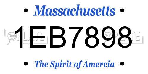 1EB7898 Massachusetts License Plate