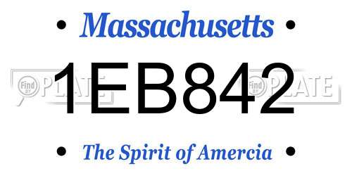 1EB842 Massachusetts License Plate
