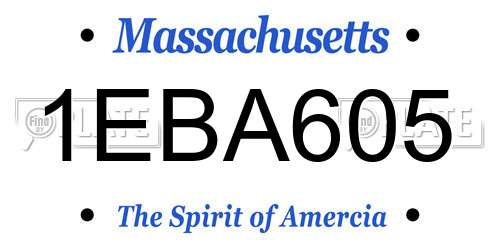 1EBA605 Massachusetts License Plate