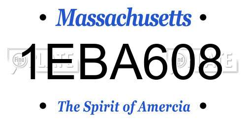 1EBA608 Massachusetts License Plate