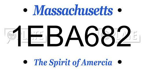 1EBA682 Massachusetts License Plate
