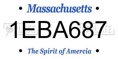 1EBA687 Massachusetts License Plate