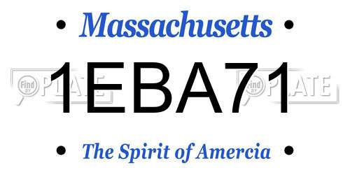 1EBA71 Massachusetts License Plate